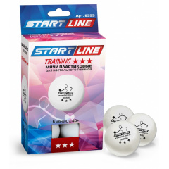 Start Line TRAINING 3*, 6 мячей в упаковке из каталога мячей для настольного тенниса в Саратове по цене 590 ₽