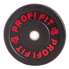 Profi Fit бамперный черный 25 кг из каталога дисков для штанги с посадочным диаметром 50 мм. в Саратове по цене 15804 ₽