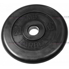 MB Barbell черный - 30 мм - 20 кг из каталога дисков для штанги с посадочным диаметром 30 мм.  в Саратове по цене 5623 ₽