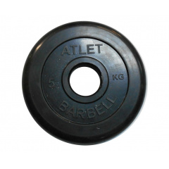 MB Barbell ATLET 5 кг / диаметр 51 мм из каталога дисков для штанги с посадочным диаметром 50 мм. в Саратове по цене 2350 ₽