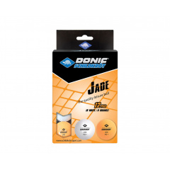 Donic JADE 40+ 12 штук, белый + оранжевый из каталога мячей для настольного тенниса в Саратове по цене 590 ₽