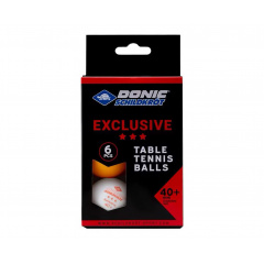 Donic EXCLUSIVE 3* 40+, 6 штук, белый + оранжевый