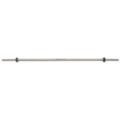 MB Barbell хромированный, длина - 1800 мм, замок - гайка Вейдера с резьбой 25 мм, нагрузка до 150 кг, вес 8,2 кг.
