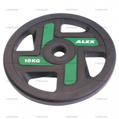 AeroFit Alex полиуретановый 50 мм - 15 кг из каталога дисков для штанги с посадочным диаметром 50 мм. в Саратове по цене 9177 ₽