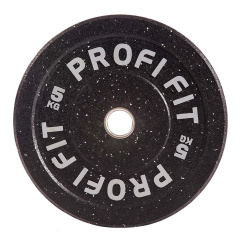 Profi Fit бамперный черный 5 кг из каталога дисков для штанги с посадочным диаметром 50 мм. в Саратове по цене 4930 ₽