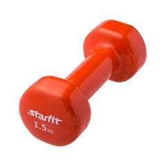 StarFit виниловая, 1.5 кг. оранжевая из каталога гантелей для фитнеса в Саратове по цене 1020 ₽
