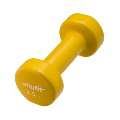StarFit виниловая, 2.5 кг, желтая из каталога гантелей для фитнеса в Саратове по цене 1530 ₽