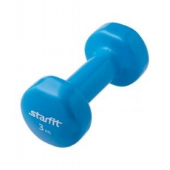 StarFit виниловая, 3 кг., синяя из каталога гантелей для фитнеса в Саратове по цене 1790 ₽