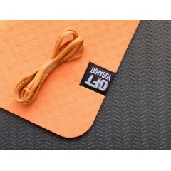 6 мм двухслойный оранжевый FT-YGM6-2LT-ORANGE-BK в Саратове по цене 1860 ₽ в категории коврики для йоги и фитнеса Original FitTools